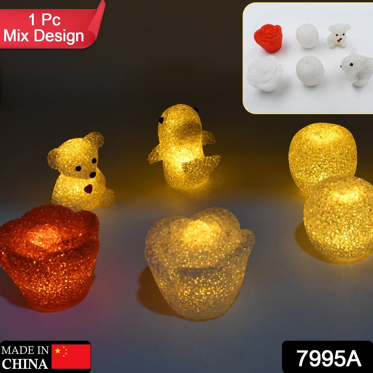 7995A MIX DESIGN MULTI SHAPE SMALL LIGHT LAMPS LED SHAPE CRYSTAL NIGHT LIGHT LAMP (1 PC ) 7995A MIX DESIGN MULTI SHAPE SMALL LIGHT LAMPS LED SHAPE CRYSTAL NIGHT LIGHT LAMP (1 PC )